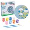 Bright Creations Stepping Stones Outdoor Paint-Your-Own Moon & Stars Kit - 10-Inch, Multicolor, 11-Piece - with Acrylic Paint & Brushes - Garden Stone Craft Kit